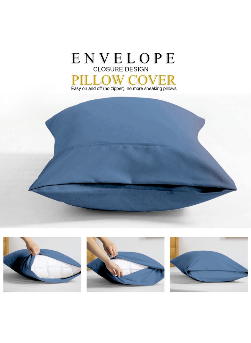Lavish Touch 500 TC Cotton Bamboo 4pc Sheet Set Linen Queen (152 x 203 cm) Flat Fitted 2 Pillowcase Soft Sateen Weave - Image 5