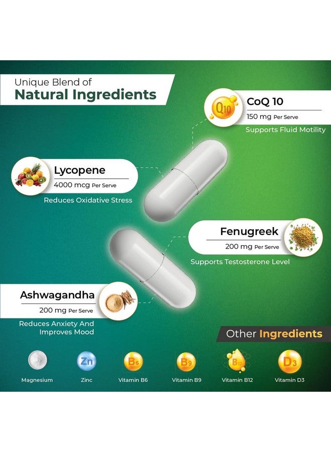 inyou Daily Boost Male Fertility Supplement For Men | Enhances Sperm Health, Count, & Motility | CoQ10 Supplement | FSSAI Complaint, GMP, & HACCP Certified (60 Veg Capsules) - Image 3