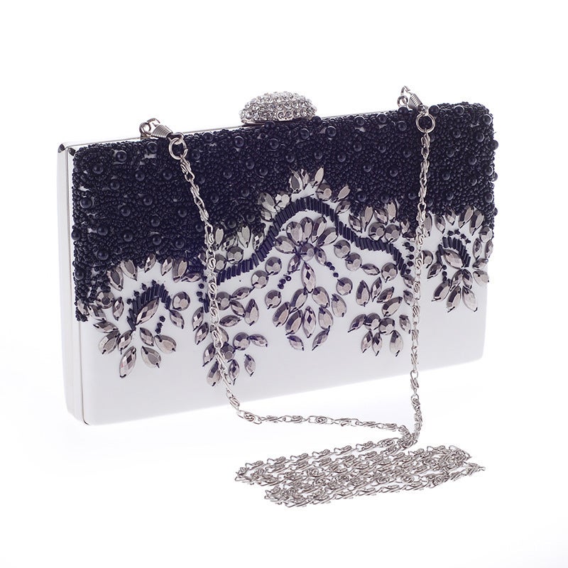 Trend Popular Nail Bead Embroidery Bag Pu Diamond Rhinestone Evening Banquet Bag Simple Evening Women'S Bag 7084-02 - Image 1