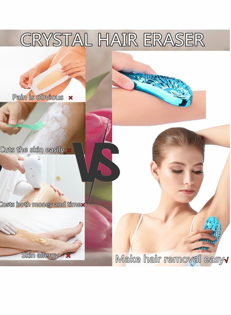 Bleame Crystal Hair Eraser, Magic Wing Hair Removal Tool for Men and Women, Painless Exfoliation for Soft Silky Skin - Image 2