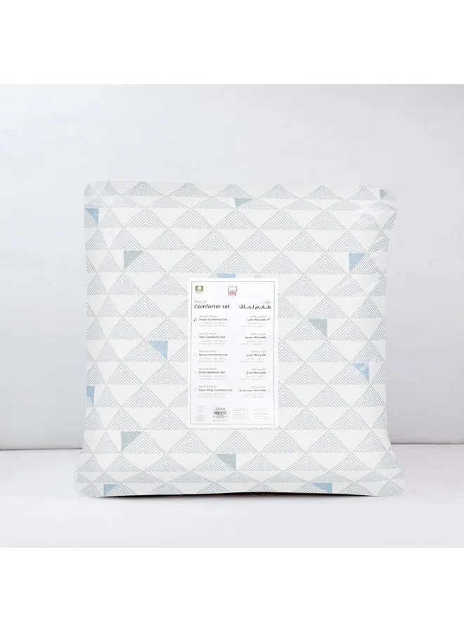 Home Box Malta Pixel 2-Piece Printed Cotton Single Comforter Set 220 x 135 cm
