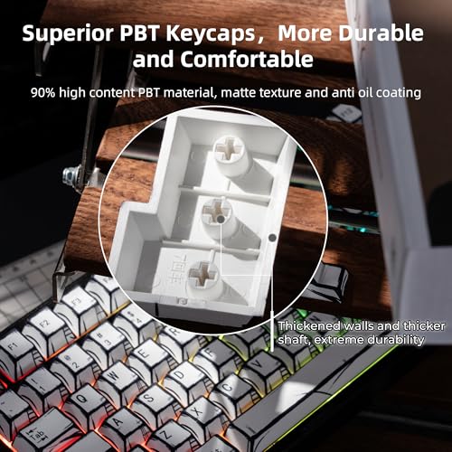 GMKWTL XVX White PBT Keycaps, Cherry Profile Keycap Set, Dye Sublimation Graffiti Keyboard Keycaps Suitable for 60% 65% 75% 80% 100% MX Switches Mechanical Keyboard - Image 3