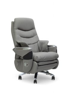 SILA Electric Leather Recliner Boss  Chair – Adjustable Height, Footrest & Tilt | Massage Function with Remote | Grey Luxury PU Leather Upholstery  - Image 2