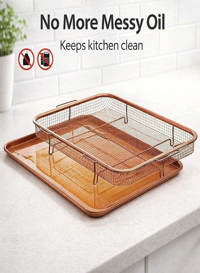 RIGJAK Copper Dish Drying Rack with Drain Tray Kitchen Counter Utensil Holder Rust Resistant Wire Basket Plate Organizer for Sink Countertop Storage - Image 2
