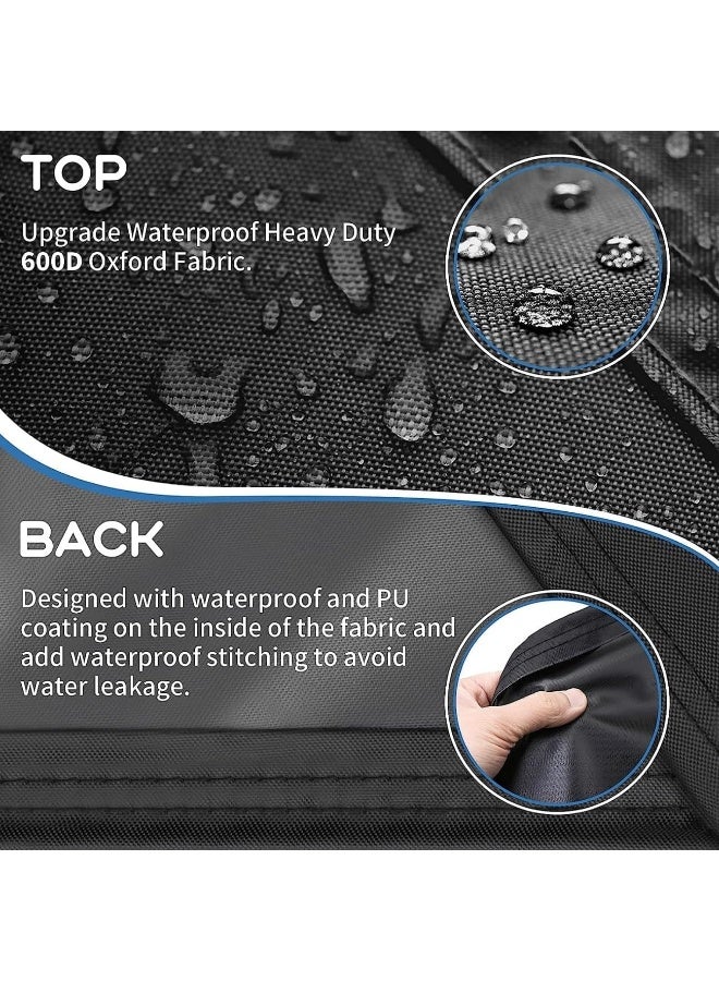 SKY-TOUCH غطاء أثاث الفناء 213X132 سم، غطاء مجموعة أثاث مقاوم للأشعة فوق البنفسجية والغبار للاستخدام الخارجي لطاولة وكراسي مجموعة - Image 2