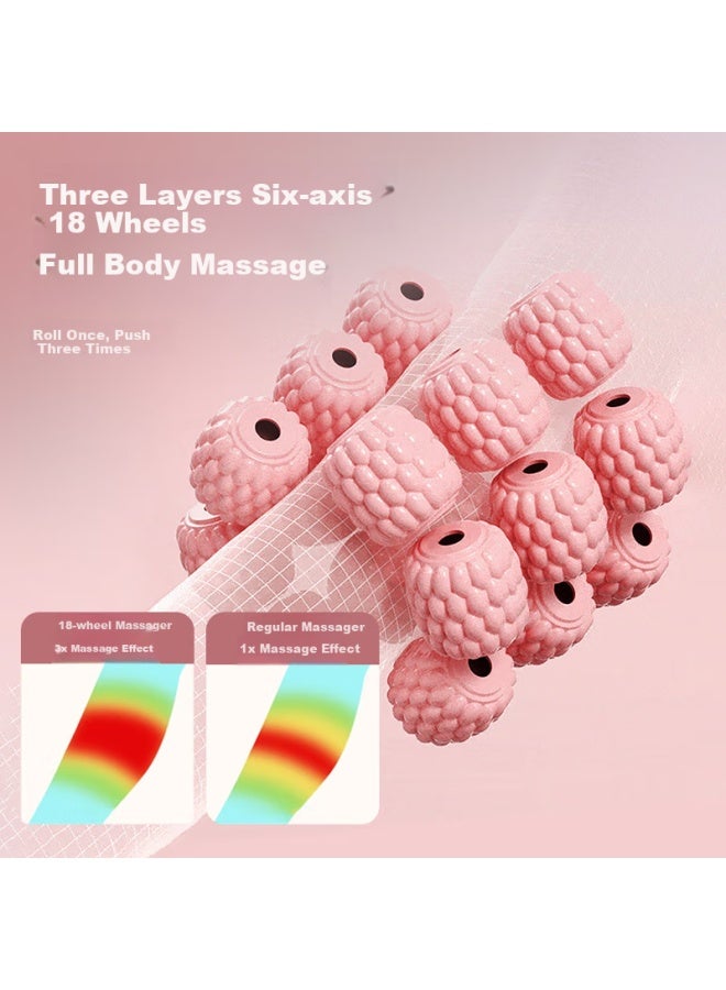 PROIRON Proiron Pilates Ring Yoga Foam Roller Muscle Relaxation Leg Rolling Stick Spiky Massage Roller Blue - Image 3