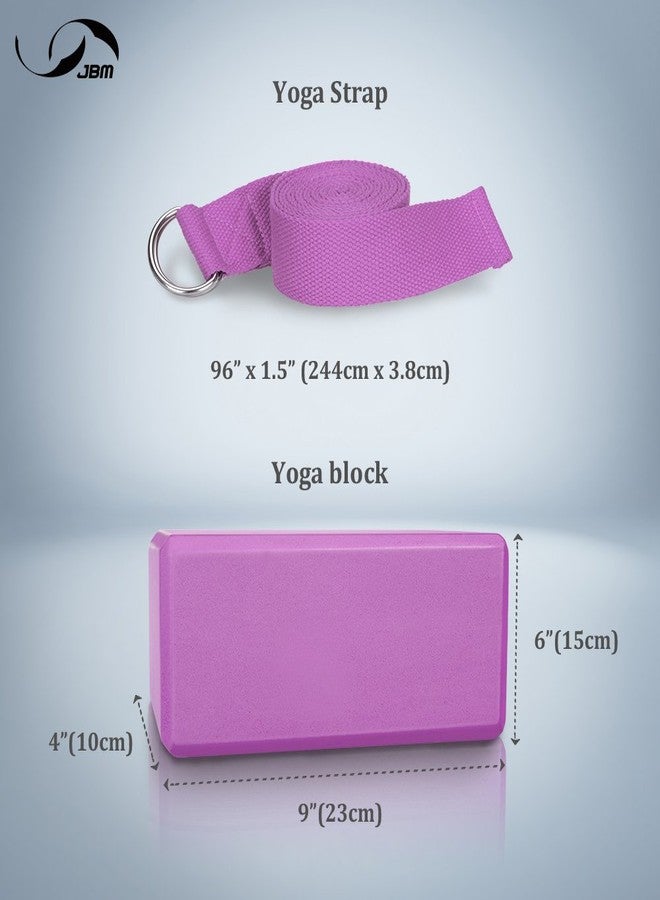JBM Yoga Block 2 Pack Plus Strap - Cork and High Density EVA Foam Brick in 6 Colors - Lightweight, Odor-Resistant, Moisture-Proof With Metal D-Ring to Support and Deepen Poses - Image 5