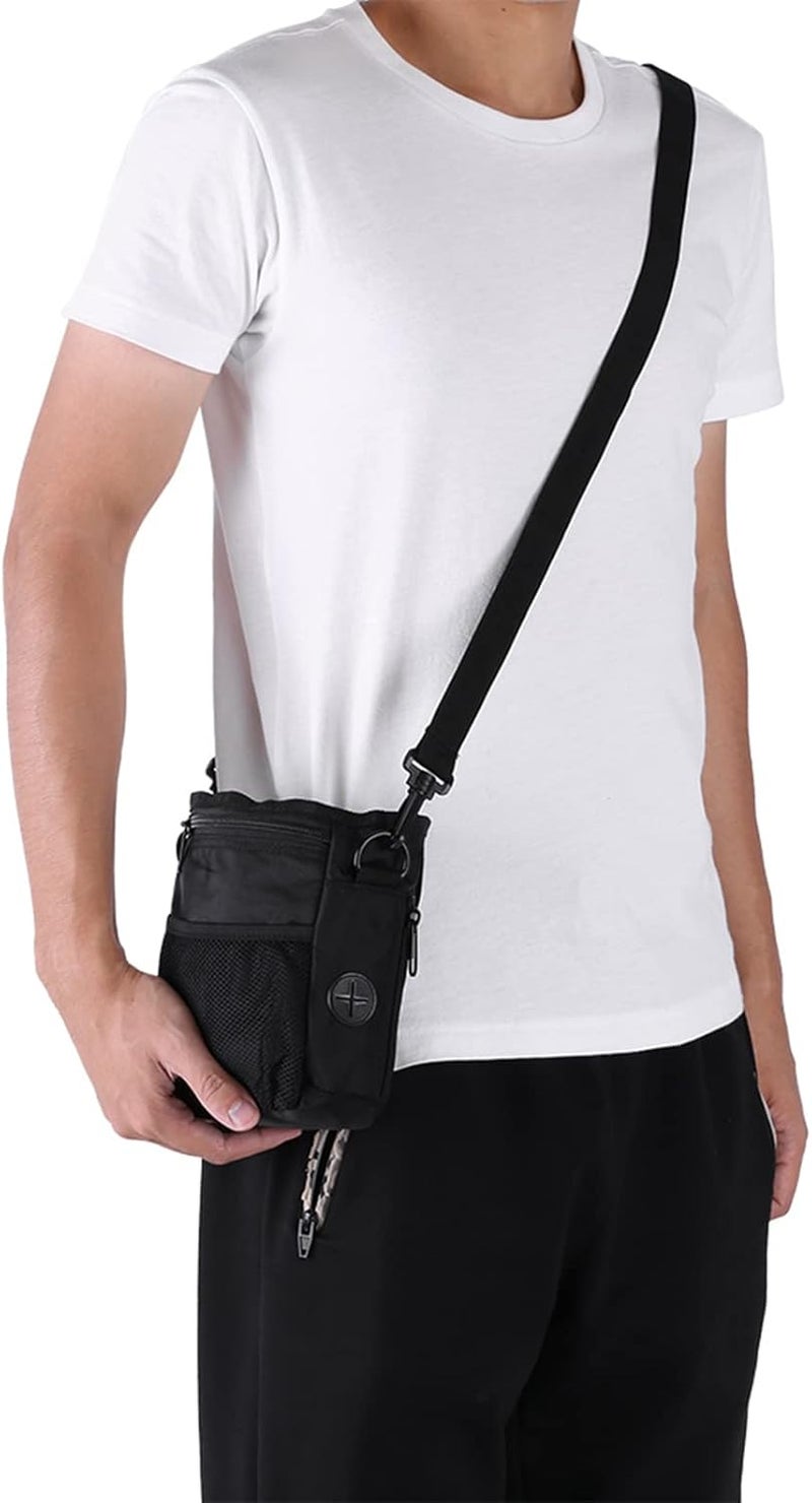 Haofy Pet Treat Bag Dog Obedience Training Waist Pouch with Detachable Belt and Poop Bag Holder for Outdoor Walking Running (Black (B) style) - Image 1