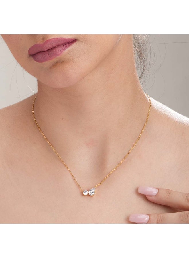 PALMONAS Double Drop Delicacy Gold Chain Necklace for Women - Waterproof & Anti-Tarnish - Image 3