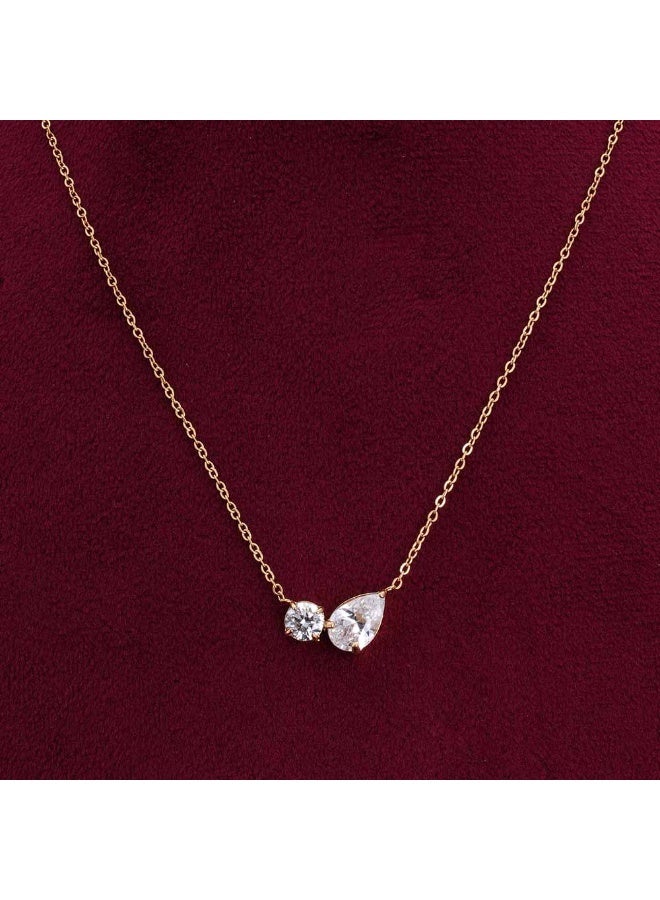 PALMONAS Double Drop Delicacy Gold Chain Necklace for Women - Waterproof & Anti-Tarnish - Image 1