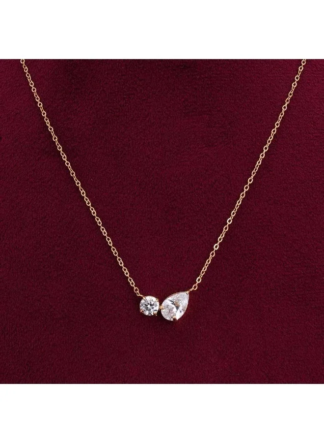بالموناس PALMONAS 18k Gold Tone Plated Double Drop Delicacy Gold Chain Necklace
 for Women