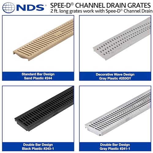 NDS 243-1 Spee-D Channel Drain Grate, 4-1/8-Inch wide X 2-Feet long, for Driveways, Patios, Pool Decks and Commercial Areas, Plastic, Black - Image 4