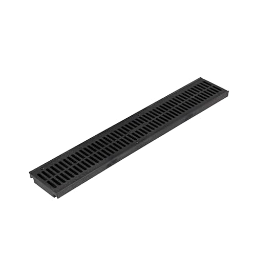 NDS 243-1 Spee-D Channel Drain Grate, 4-1/8-Inch wide X 2-Feet long, for Driveways, Patios, Pool Decks and Commercial Areas, Plastic, Black - Image 1