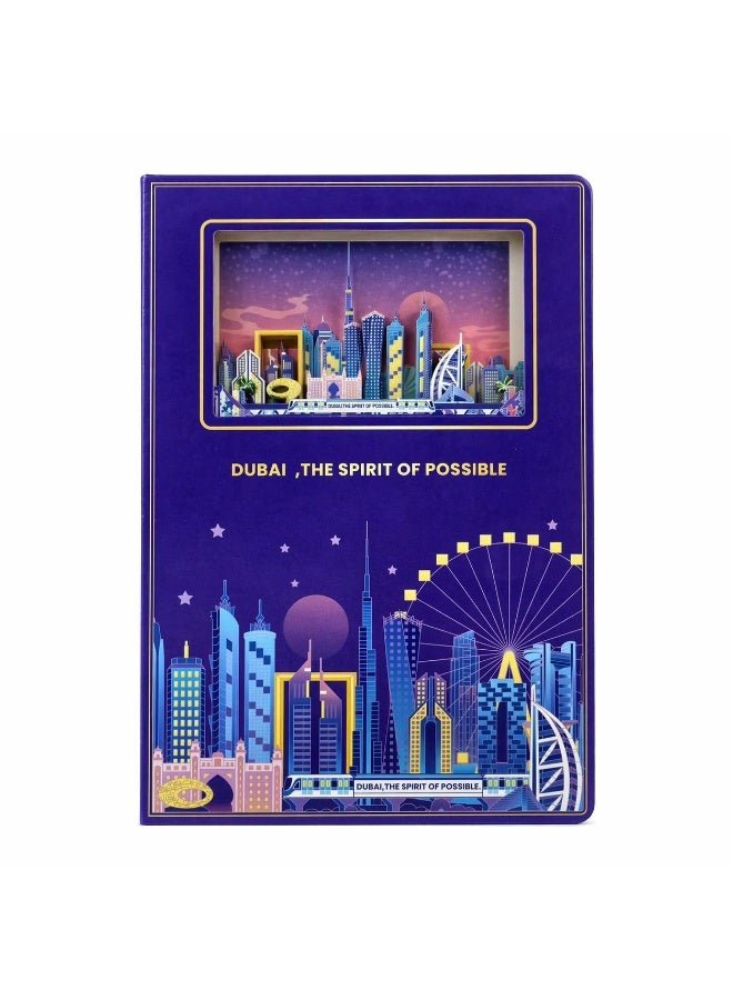 Dubai Skyline 3D Papercut Notebook – UAE Souvenir Gift - Image 1
