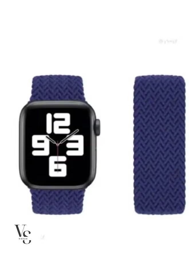 vesus Nylon Braided Single Loop Sport Band Compatible with Apple Watch Series 42/44/45mm Blue