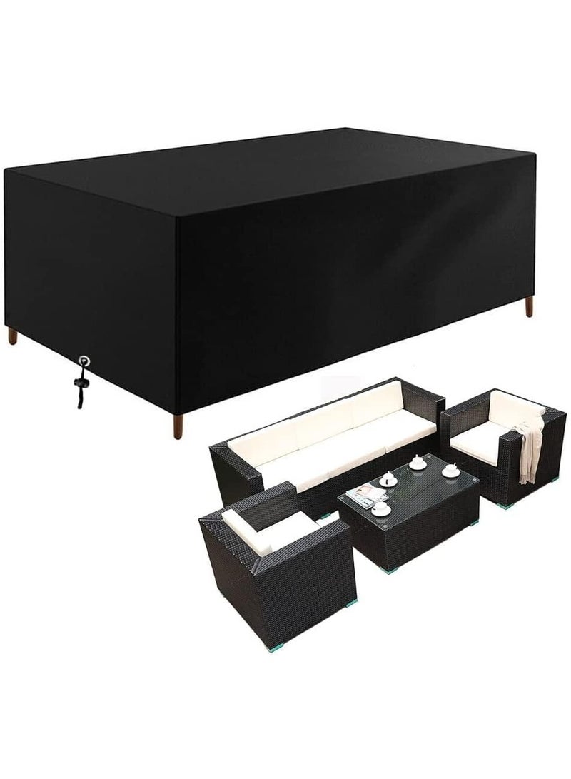 بلومنغ تايم أغطية أثاث الفناء، غطاء الأثاث الخارجي مقاوم للماء، للأغراض العامة، أغطية الطاولات والكراسي الخارجية، شديدة التحمل 210D (270x180x89 سم) - Image 4