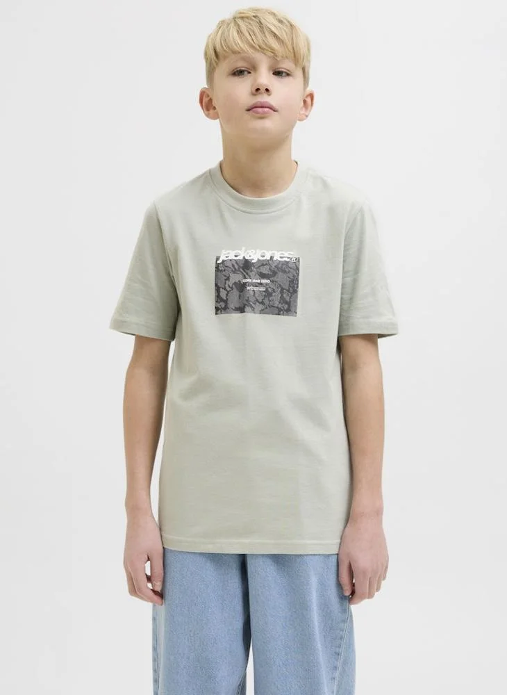 جاك وجونز جونيور Kids Logo Crew Neck T-Shirt