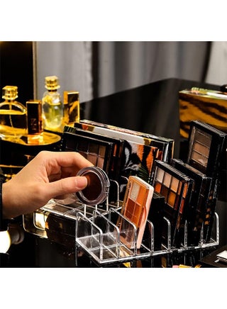 2PCS Acrylic Eyeshadow Palette Makeup Organizer 7-Compartment Cosmetic Storage Makeup Palette Organizer Cosmetic Organizer Makeup Organizer Storage Box for Cosmetic Eye Shadow Sunglasses Wallets and Contour Kit - view 2