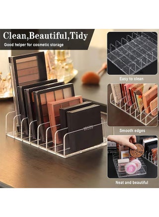 2PCS Acrylic Eyeshadow Palette Makeup Organizer 7-Compartment Cosmetic Storage Makeup Palette Organizer Cosmetic Organizer Makeup Organizer Storage Box for Cosmetic Eye Shadow Sunglasses Wallets and Contour Kit - view 3