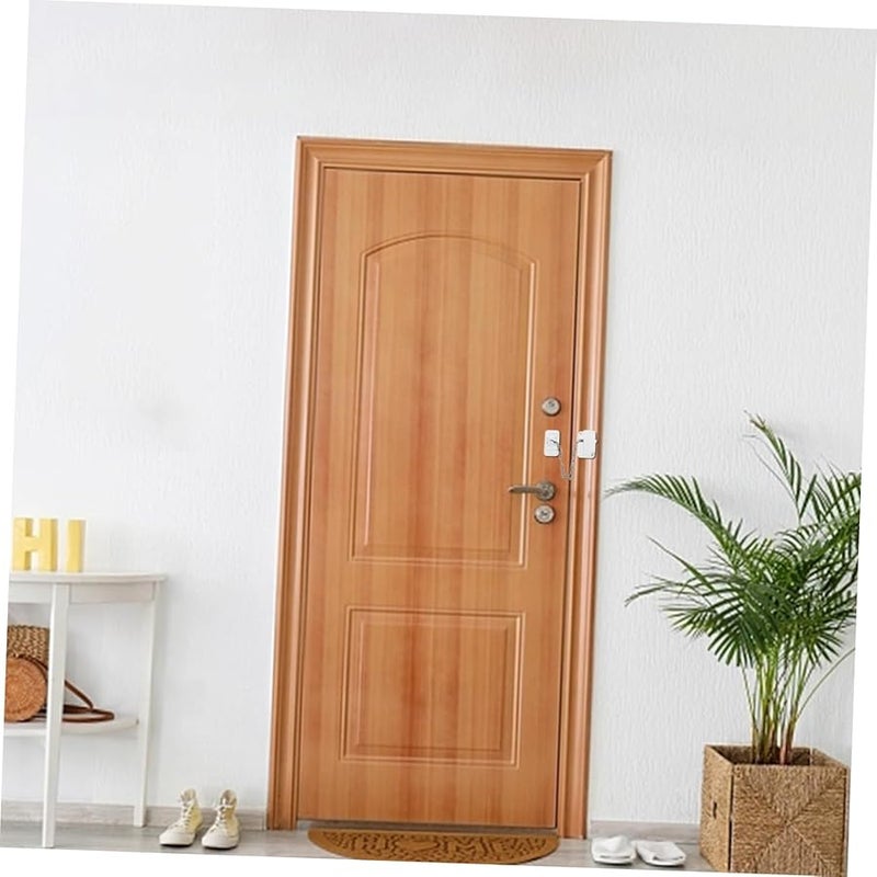 STOBOK 4Pcs Stainless Steel Door Chain Lock No Drill Installation For Home Office School - Image 5