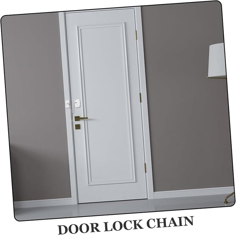 STOBOK 4Pcs Stainless Steel Door Chain Lock No Drill Installation For Home Office School - Image 4