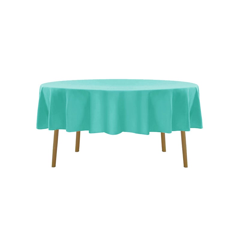 Cupuamon 60 inch Round Tablecloth Washable Polyester Table Cloth Decorative Table Cover for Wedding Party Dining Banquet(60 inch Turquoise) - Image 2