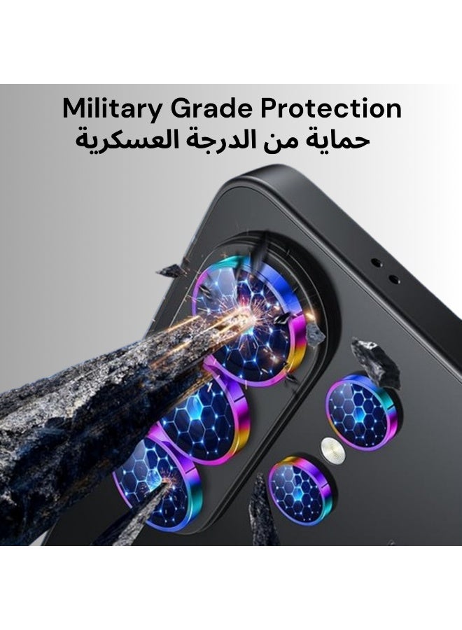 YMak Electronics Samsung Galaxy S26 Ultra Camera Lens Protector, Individual Lens Protectors, Ultra-Thin Tempered Glass with Aluminum Edging, Galaxy S26 Ultra Case Friendly,[ 2 Pack], Black - Image 3