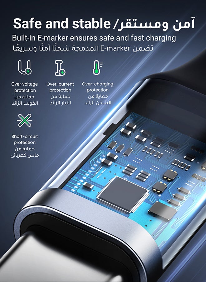 يو جرين كابل تايب سي بزاوية قائمة 1 متر، شاحن سريع 100W/5A PD، كابل طاقة وبيانات بزاوية 90 درجة، متوافق مع سلسلة آيفون 17 و16، ماك بوك برو/إير، آيباد برو، جالاكسي S25 وS24 الترا، هواوي، لينوفو - Image 5