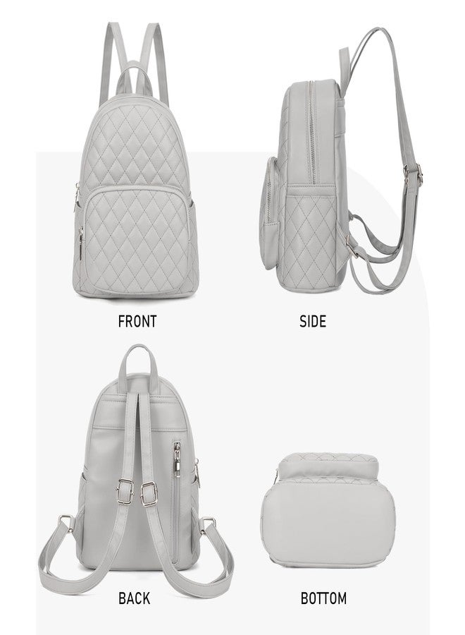 KL928 Quilted Mini Backpack for Women, PU Leather Backpack Purse Designer Satchel Bag, Small Casual Daypack for Ladies - Image 3