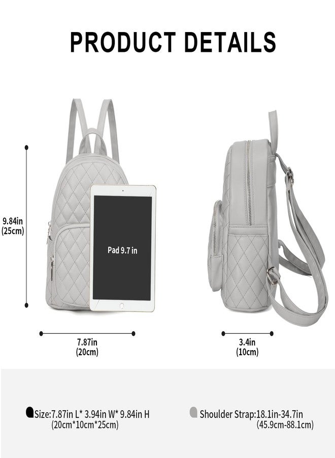 KL928 Quilted Mini Backpack for Women, PU Leather Backpack Purse Designer Satchel Bag, Small Casual Daypack for Ladies - Image 2