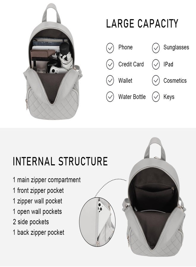 KL928 Quilted Mini Backpack for Women, PU Leather Backpack Purse Designer Satchel Bag, Small Casual Daypack for Ladies - Image 4