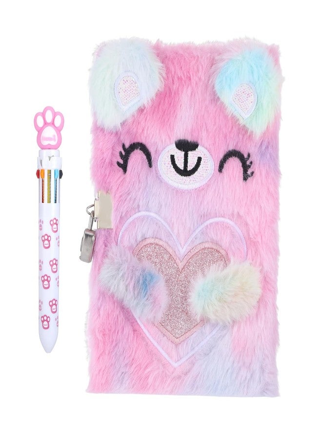 Qiuruoo Bear Diary for Girls with lock and keys, Kids Travel Journal Set with Multi-colored Pens for Writing and Drawing, Birthday Gifts for 6 Year Old Girl（Pink） - Image 1
