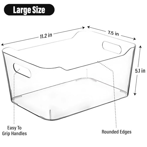 CONTROL KITCHEN Clear Plastic Storage Bins, Pantry Organizers and Storage Containers, Large Fridge Organizer Bins, Home Kitchen Cabinet Organizer, Medicine Cabinet Bin for Organizing Freezer Closet - Image 2