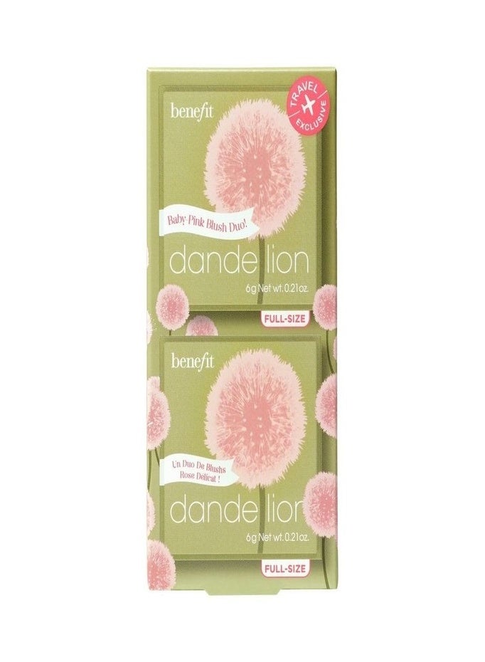 Benefit Dandelion Travel Duo Face Blush Powder Set – Soft Baby-Pink Brightening Blush - Image 1