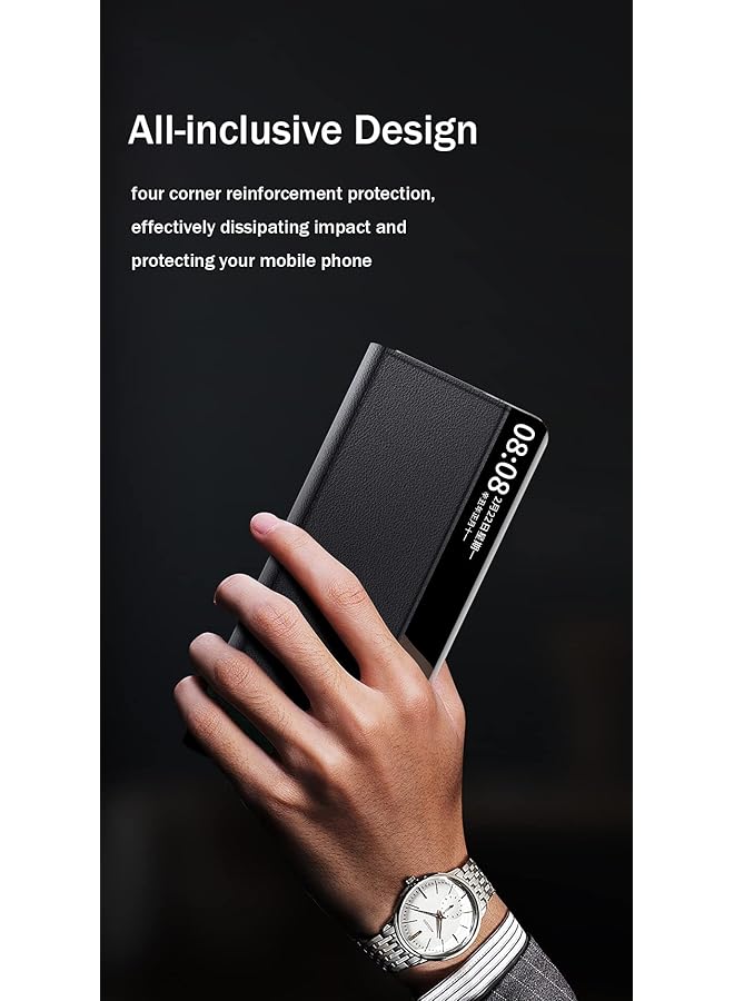 erorex Case For Huawei Mate X3 Foldable Ultra Slim Phone Case Smart Windows Flip Cover For Huawei Mate X3 Black - Image 2