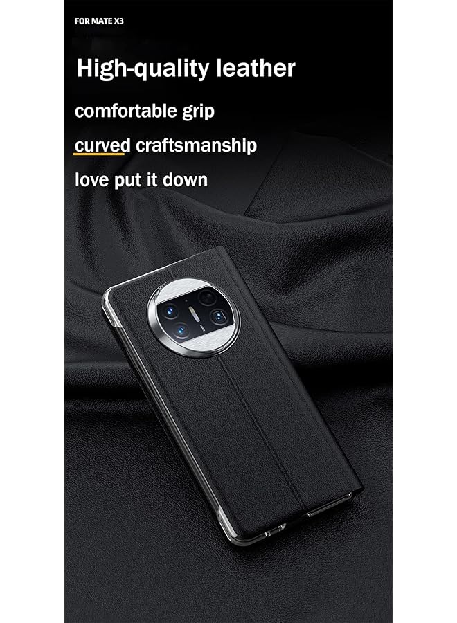 erorex Case For Huawei Mate X3 Foldable Ultra Slim Phone Case Smart Windows Flip Cover For Huawei Mate X3 Black - Image 5