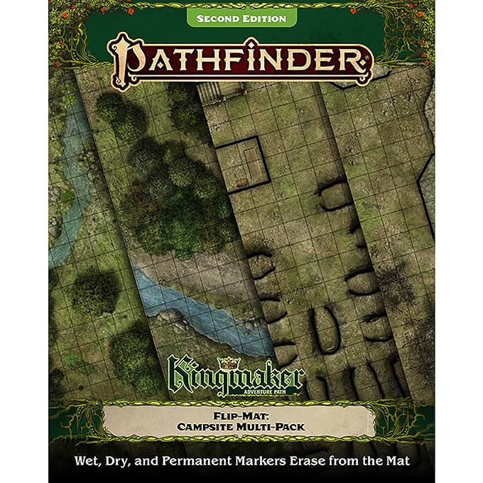 Paizo Pathfinder Flip-Mat Multi-Pack Campsites, 3 Battle Maps 24"x 30" | for Kingmaker Adventure Path Tabletop RPG - Image 2