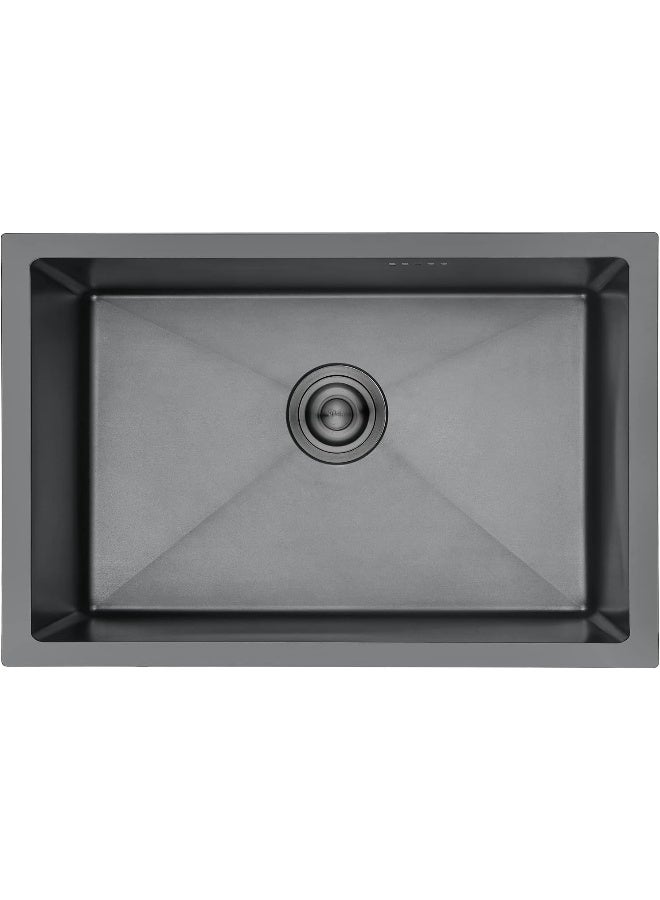 Ibergrif M87044B Kitchen Sink 70 x 44 cm, Under Countertop Sink with Drain Filter, Stainless Steel - Image 1