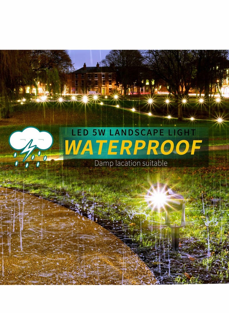 Excefore LED Landscape Lights, AC Outdoor Pathway Garden Yard Spotlight, IP65 Waterproof Flood Light, Spotlight with Spike Stand(Pack of 1, Daylight White) - Image 4