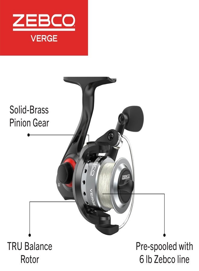 Zebco Verge Spinning Fishing Reel, Size 10 Reel, Right or Left-Hand Retrieve, Pre-Spooled with 6-Pound Zebco Fishing Line, Black (Clam Packaging) - Image 4