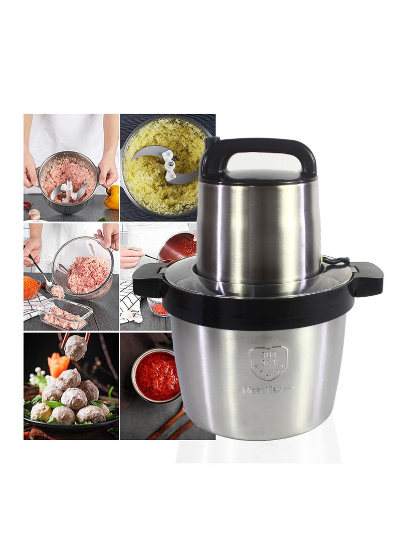 JIHAM Electric Meat Grinder 8L 3500W Power Multi-Function Stainless Steel Food Processor for Meat Vegetables Fruits Nuts 2-Speed Control Food Chopper for Home Kitchen Restaurants - Image 3
