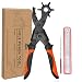 Adorox Heavy Duty Quality Professional Design Revolving Hole Punch Pliers Kit with Steel Ruler File Puncher with 6 Hole Sizes for Belts Watch Straps Saddles Shoes DIY Crafts - Image 2