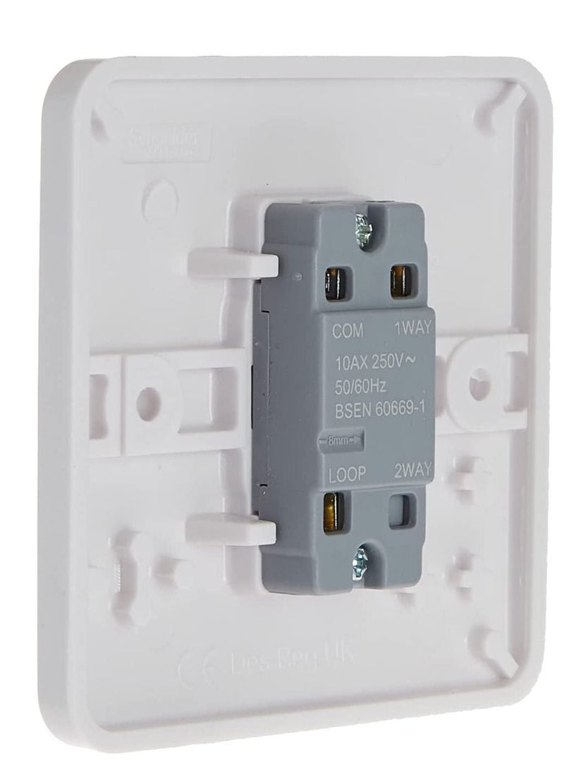 Schneider Electric Ggbl1011Nis Lisse 1 Gang - 10Ax 1 Way Plate Switch, White - Image 2