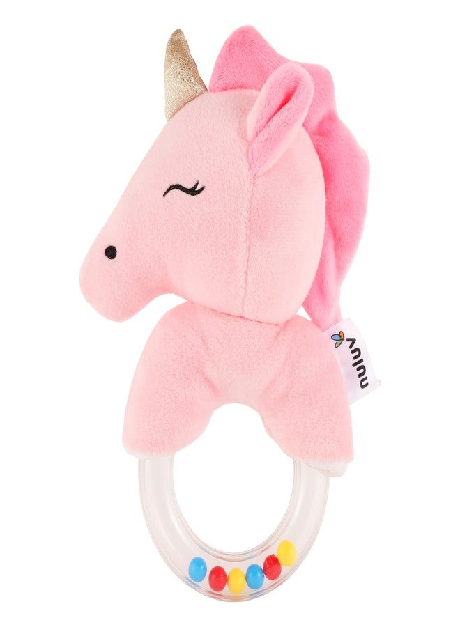 Nuluv Unicorn Ring Rattle Toy, Soft Toy with Rattle Sound, Ring Rattle for Babies and Infants, Develops Sight, Sound and Motor Skills, Lightweight and Portable, Non-Toxic, for Babies 3+ Months - Image 1