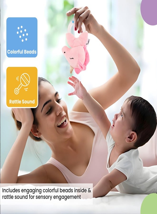 Nuluv Unicorn Ring Rattle Toy, Soft Toy with Rattle Sound, Ring Rattle for Babies and Infants, Develops Sight, Sound and Motor Skills, Lightweight and Portable, Non-Toxic, for Babies 3+ Months - Image 4