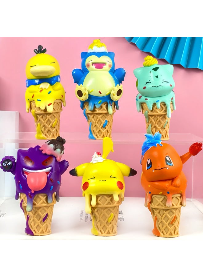 Baokemeng Hand-made Blind Box Pikachu Crayon Small Melody Kulomi Ruby Strawberry Bear Toy Ornaments-Color:Cross-dressing Pikachu 7-piece Set (whole Set Price)  - Image 5