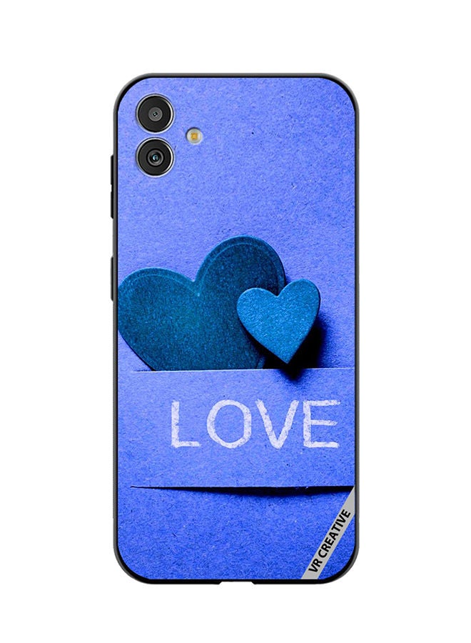 VR CREATIVE Protective Case Cover For Samsung Galaxy F14 Blue Love heart Design Multicolour - Image 1