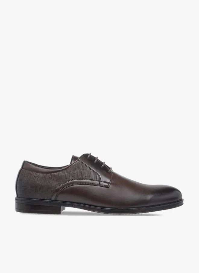 LBL by Shoexpress Textured Derby Shoes With Lace-Up Closure