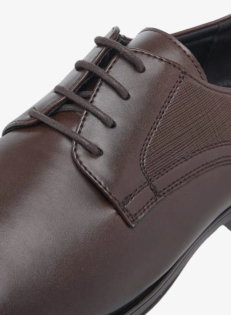 LBL By Shoexpress BROWN Textured Derby Shoes With Lace-Up Closure for Men | Best Price UAE