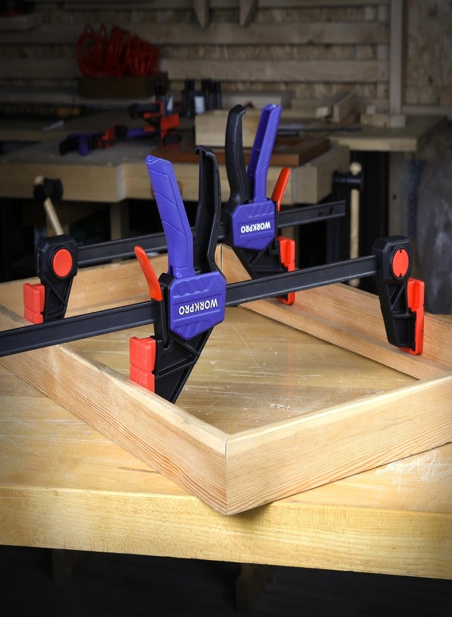WORKPRO 300mm (12") Quick Release Bar Clamp | 150 lbs Clamping Force | Clamp & Spreader Tool | Lightweight with Soft Jaws | Ideal for Woodworking & DIY Projects - Image 2